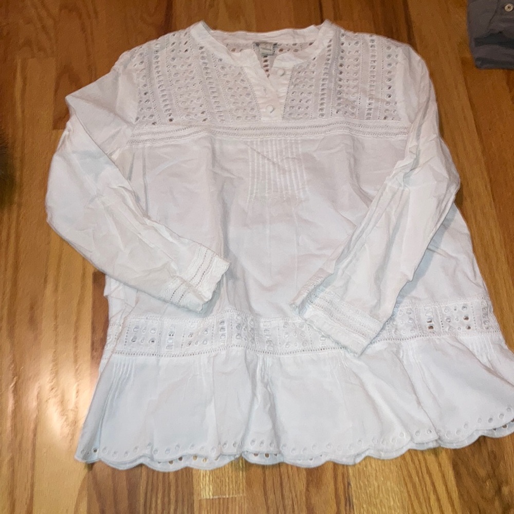 J crew eyelet top